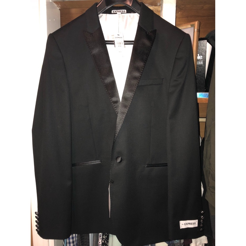 Express Skinny Fit Black Tuxedo Jacket 40L